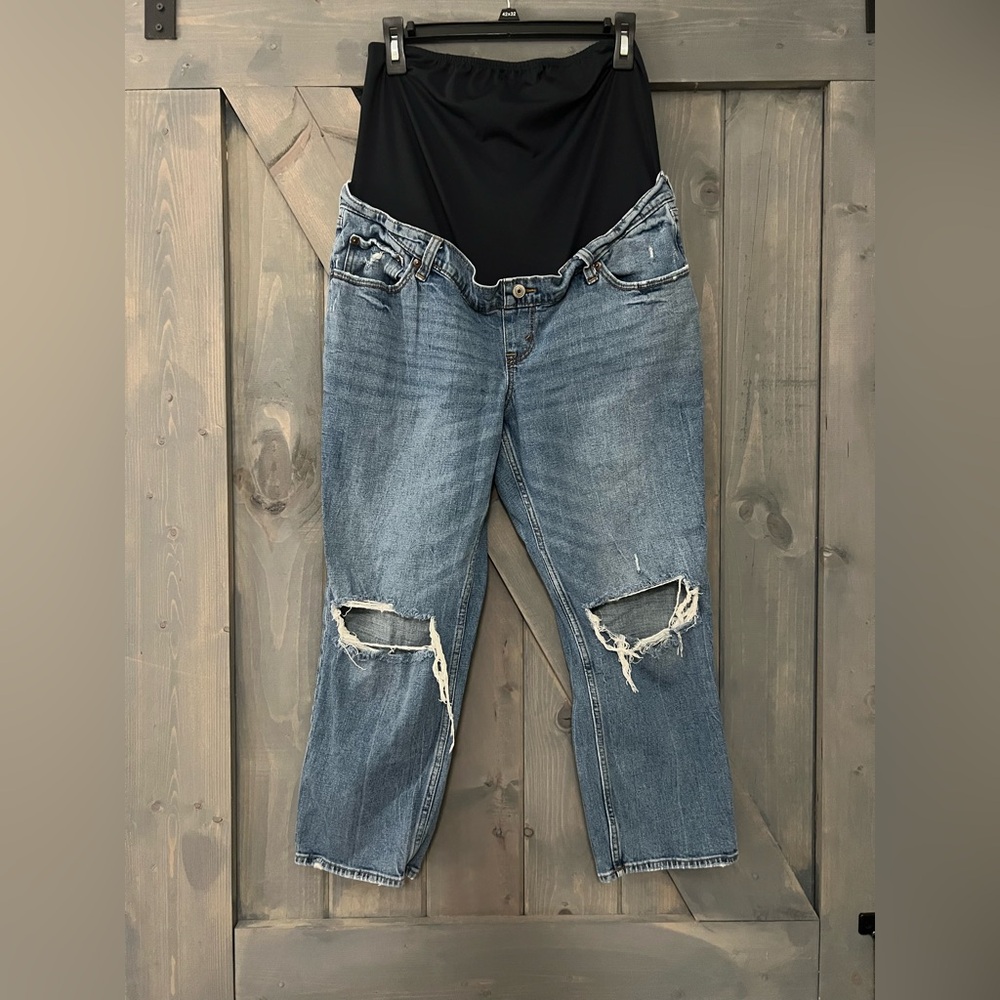 Abercrombie & Fitch Black and Blue Distressed Jeans